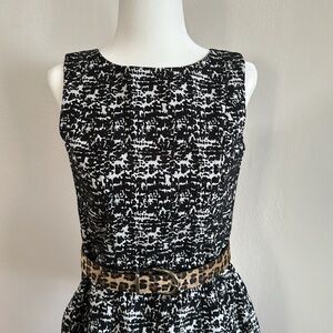 NWT H&M Black & White Print Sleeveless Retro Pencil Dress - Size 2